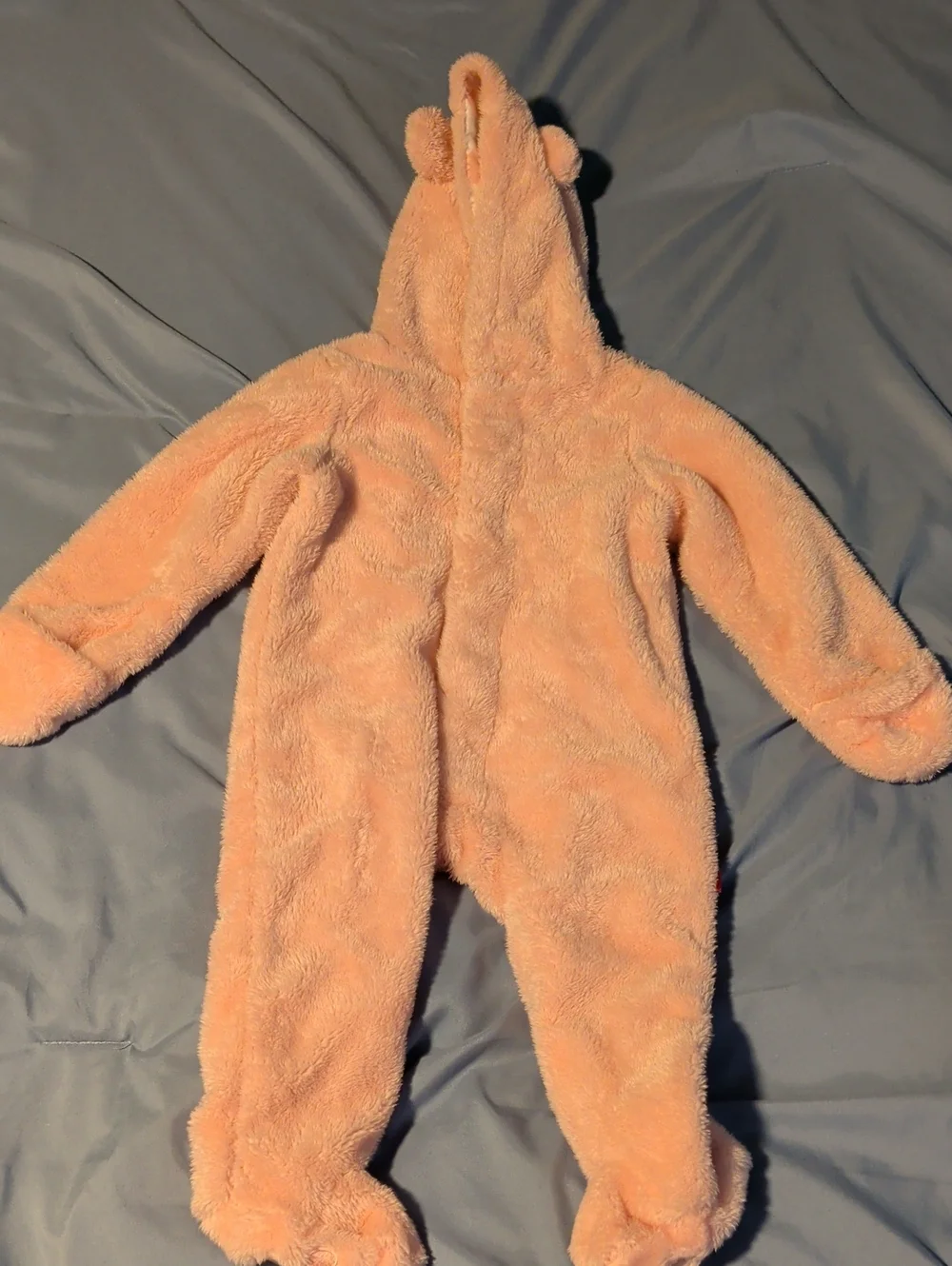 Magnetic Me Pink Hooded Baby Footie with Ears